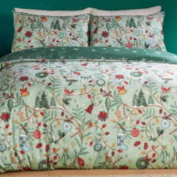 Duvet Day Single Noelle Soft Touch Reversible Duvet Set - Green - Wilko - thumbnail 4