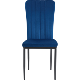 Elle Set of 6 Blue Velvet Effect Plush Padded Upholstered Dining Chair - MCC - Wilko - thumbnail 4