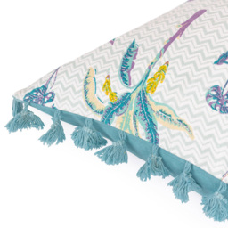 furn. Chamae Lilac Floral Tasselled Cushion - Size: 50 x 50cm - Purple - Wilko - thumbnail 6