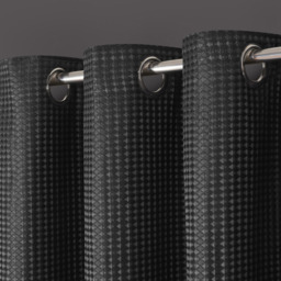 Velosso Waffle Charcoal Blackout Curtains 228 x 228cm - Size: W 228 x D 228cm - Grey - Wilko - thumbnail 3
