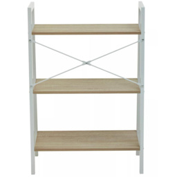 Premier Housewares Bradbury 3 Shelf Natural Oak Veneer Ladder Bookshelf - Cream - Interiors by Premier - Wilko - thumbnail 6