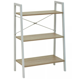Premier Housewares Bradbury 3 Shelf Natural Oak Veneer Ladder Bookshelf - Cream - Interiors by Premier - Wilko - thumbnail 3