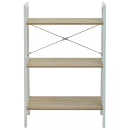 Premier Housewares Bradbury 3 Shelf Natural Oak Veneer Ladder Bookshelf - Cream - Interiors by Premier - Wilko - thumbnail 4