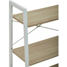 Premier Housewares Bradbury 3 Shelf Natural Oak Veneer Ladder Bookshelf - Cream - Interiors by Premier - Wilko - thumbnail 7