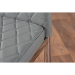 Furniturebox Fonti Valera 6 Seater Dining Set Grey and Chrome - Wilko - thumbnail 7