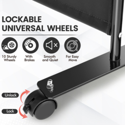 Costway 4 Panel Grey Folding Room Divider with Wheels - Size: 109 x 12 x 12cm - Wilko - thumbnail 7