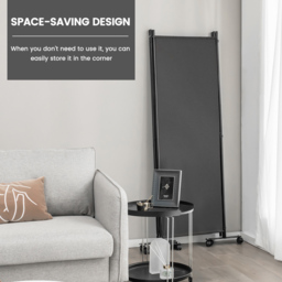 Costway 4 Panel Grey Folding Room Divider with Wheels - Size: 109 x 12 x 12cm - Wilko - thumbnail 5