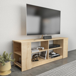 Decorotika Space 8 Shelf Oak TV Unit - Size: 51.8 x 140 x 35cm - Brown - Wilko - thumbnail 5