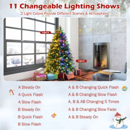 Costway Pre Lit Multicolour LED Artificial Christmas Tree 5ft - Green - Wilko - thumbnail 7