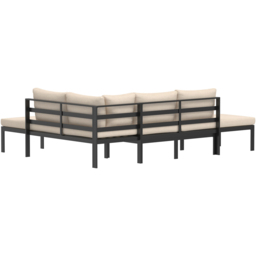 Charles Bentley Lagos 6 Seater Aluminium Garden Lounge Set - Grey - Wilko - thumbnail 4