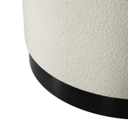 Lara Ivory Boucle and Brushed Gold Large Pouffe - Cream - LPD Home - Wilko - thumbnail 4