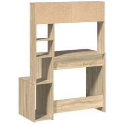 vidaXL 6 Shelf Modern Desk Sonoma Oak - Size: 140 x 100 x 45cm - Brown - Wilko - thumbnail 5
