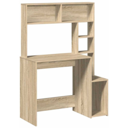 vidaXL 6 Shelf Modern Desk Sonoma Oak - Size: 140 x 100 x 45cm - Brown - Wilko - thumbnail 3