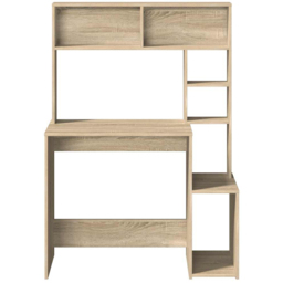 vidaXL 6 Shelf Modern Desk Sonoma Oak - Size: 140 x 100 x 45cm - Brown - Wilko - thumbnail 4