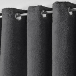Velosso Teddy Charcoal Eyelet Curtains 229 x 229cm - Size: W 229 x D 229cm - Grey - Wilko - thumbnail 3