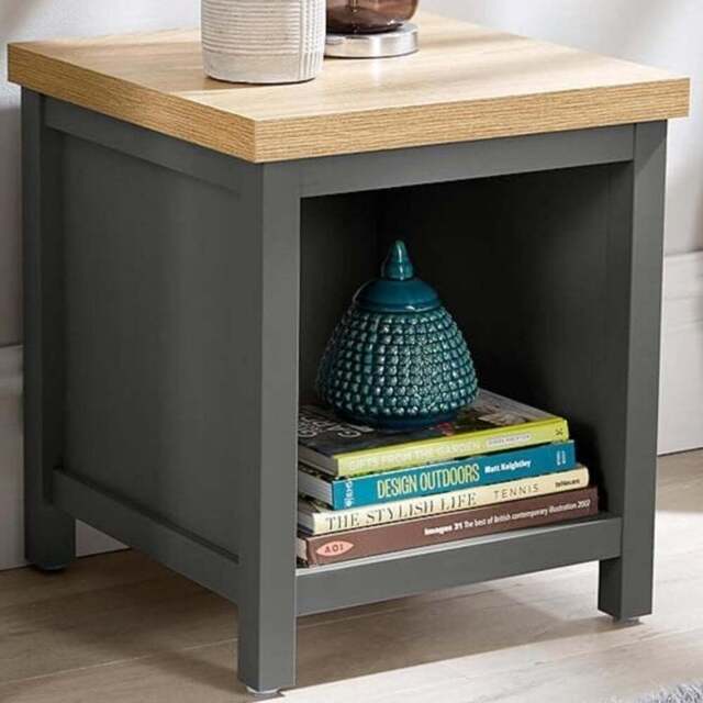 Home Source Avon Single Shelf Graphite Grey Lamp Side Table - Size: 50 x 45 x 45cm - Wilko - image 1