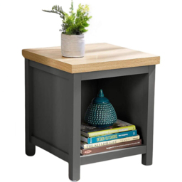 Home Source Avon Single Shelf Graphite Grey Lamp Side Table - Size: 50 x 45 x 45cm - Wilko - thumbnail 3