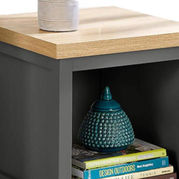 Home Source Avon Single Shelf Graphite Grey Lamp Side Table - Size: 50 x 45 x 45cm - Wilko - thumbnail 4