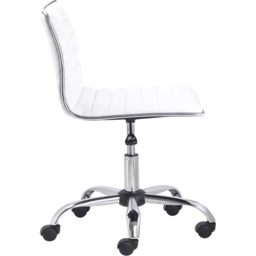 FWStyle White Faux Leather Ribbed Designer Office Chair - Size: 97 x 45 x 51cm - Wilko - thumbnail 4