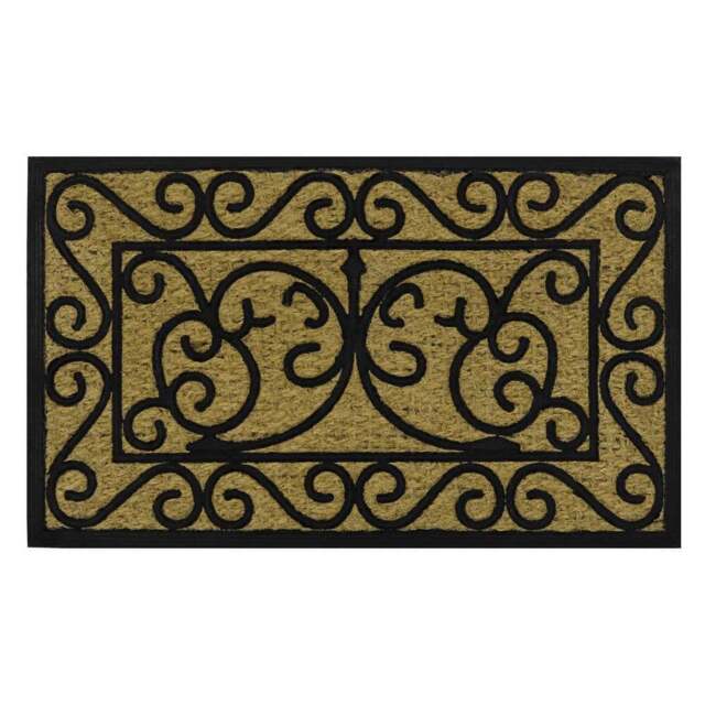 JVL Scroll Woven Tuffscrape Doormat 45 x 75cm - JVL Homewares - Wilko - image 1