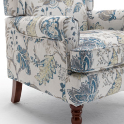 Furniture One Blue High Wingback Fireside Armchair - Size: Single - Wilko - thumbnail 6