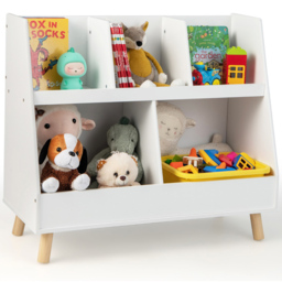 Costway 5 Cube White Kids Toy Organiser - Size: 92 x 45 x 11cm - Wilko - thumbnail 4
