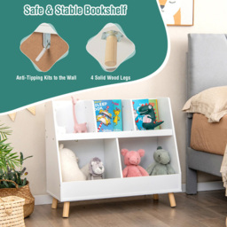 Costway 5 Cube White Kids Toy Organiser - Size: 92 x 45 x 11cm - Wilko - thumbnail 6