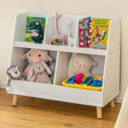 Costway 5 Cube White Kids Toy Organiser - Size: 92 x 45 x 11cm - Wilko - thumbnail 1