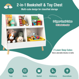 Costway 5 Cube White Kids Toy Organiser - Size: 92 x 45 x 11cm - Wilko - thumbnail 7