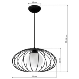 Milagro Kronos Black Pendant Lamp 230V - Size: 36 x 36 x 90cm - Wilko - thumbnail 4