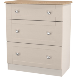 Crowndale Sussex 3 Drawer Kashmir Ash and Bardolino Oak Deep Chest of Drawers Ready Assembled - Kashmir Ash & Bardolino Oak - Wilko - thumbnail 4