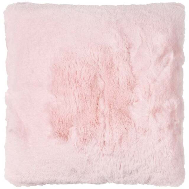 Divante Blush Rabbit Faux Fur Cushion 55cm - Size: 55 x 55cm - Wilko