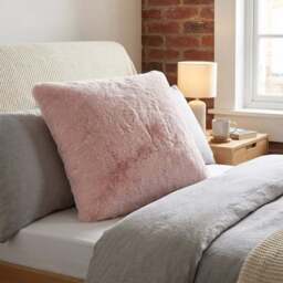 Divante Blush Rabbit Faux Fur Cushion 55cm - Size: 55 x 55cm - Wilko - thumbnail 7