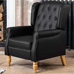 Artemis Home Galena Black Manual Recliner Chair - Size: Single - Wilko