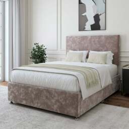 Bedmaster Double Silver Chenille 4 Drawer Divan Base with Valencia Headboard - Wilko - thumbnail 1