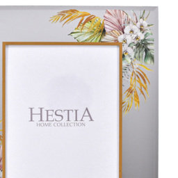 Premier Housewares Hestia Oasis Print Photo Frame 5 x 7 Inch - Size: 7 x 5 Inch - Silver - Hestia Home - Wilko - thumbnail 3