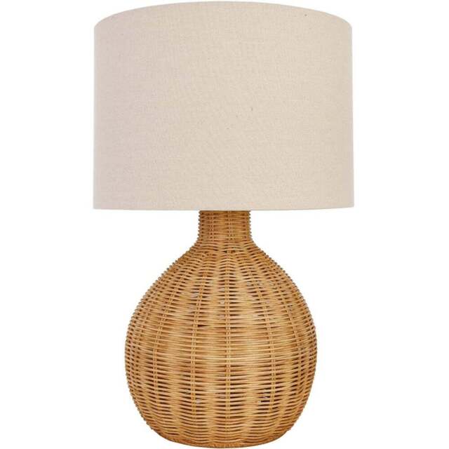 Corsica Brown Rattan Table Lamp - Size: 32 x 49 x 32 - Wilko - image 1