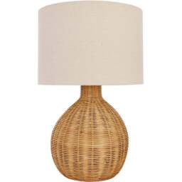 Corsica Brown Rattan Table Lamp - Size: 32 x 49 x 32 - Wilko