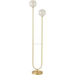 ValueLights Chessy 2 Way Ribbed Glass Gold Stem LED Floor Lamp - Size: 153 x 32 x 23cm - Wilko - thumbnail 1