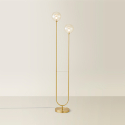 ValueLights Chessy 2 Way Ribbed Glass Gold Stem LED Floor Lamp - Size: 153 x 32 x 23cm - Wilko - thumbnail 6