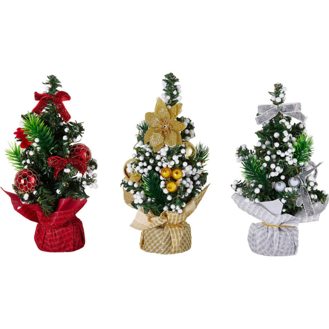 Living and Home 3 Piece Freestanding Tabletop Artificial Christmas Tree - Size: 20 x 12 x 12cm - Multi - Wilko - image 1