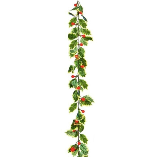 Samuel Alexander 40 Red LED Light Up Holly Christmas Garland with Red Berries 280cm - Size: 10 x 780 x 10cm - Wilko - image 1