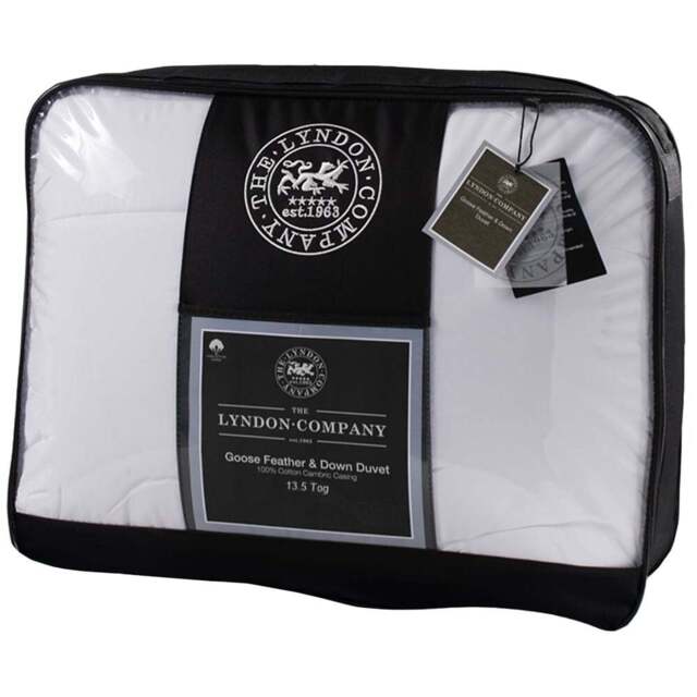 The Lyndon Company King Size Natural Goose Feather and Down Duvet 13.5 Tog - White - Wilko - image 1