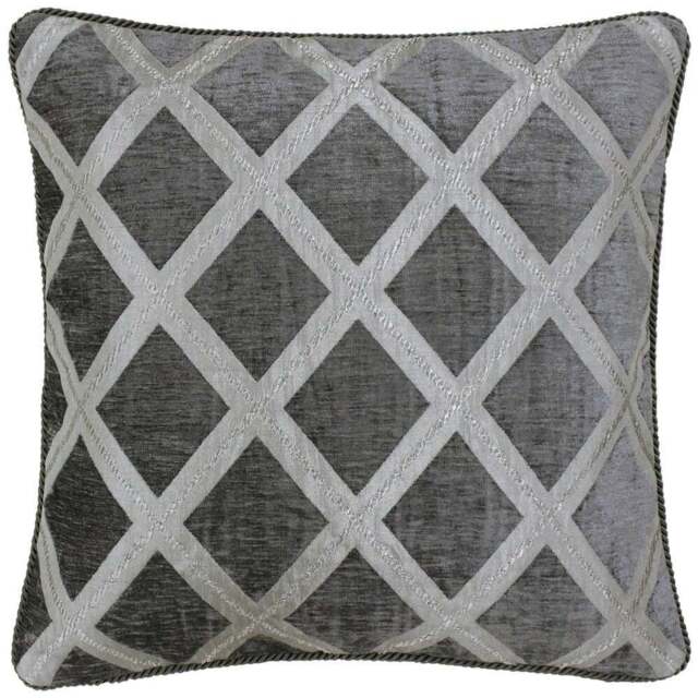 Paoletti Hermes Graphite Chenille Cushion - Size: 45 x 45 cm - Grey - Wilko - image 1