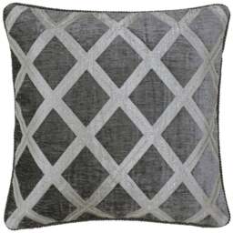 Paoletti Hermes Graphite Chenille Cushion - Size: 45 x 45 cm - Grey - Wilko - thumbnail 1