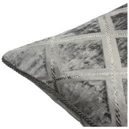 Paoletti Hermes Graphite Chenille Cushion - Size: 45 x 45 cm - Grey - Wilko - thumbnail 4