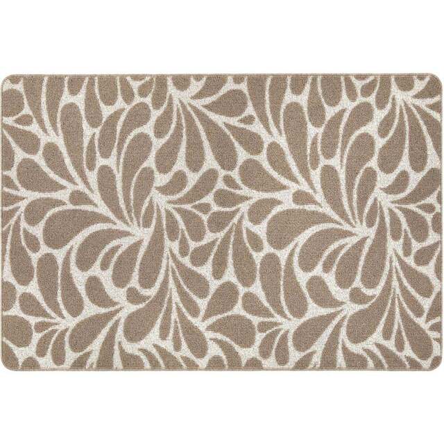 My Mat Ivory and Mink Sculptured Patterned Rain Drop Non Slip Mat 100 x 150cm - Size: 100 x 150 x 2cm - Brown - Wilko - image 1