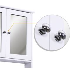 Kleankin White 2 Door Mirror Bathroom Cabinet - Size: 56 x 13 x 58cm - Wilko - thumbnail 5