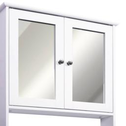 Kleankin White 2 Door Mirror Bathroom Cabinet - Size: 56 x 13 x 58cm - Wilko - thumbnail 4