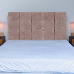 Bedmaster Small Double Mink Naples Velvet Pearl Squared Headboard - Brown - Wilko - thumbnail 1